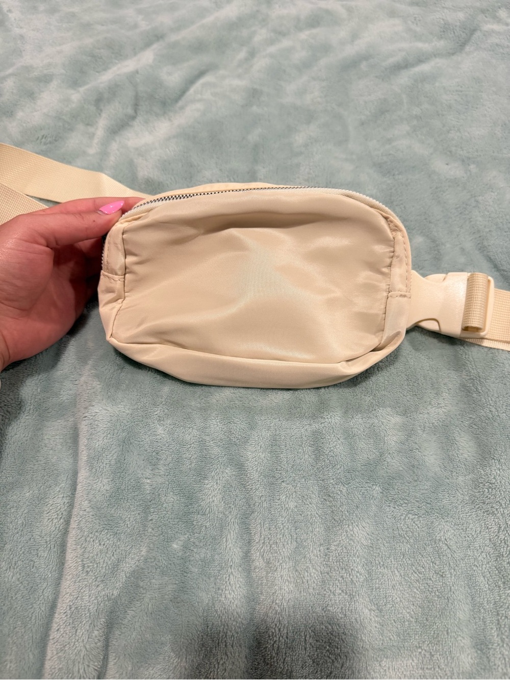 Cream Nylon Belt Bag
